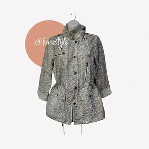 joie leopard print spring windbreaker jacket small